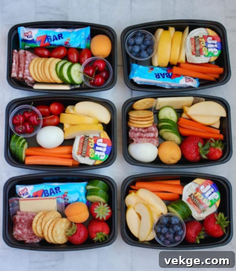 Assorted snack packs laid out on a surface, ready for an adventure