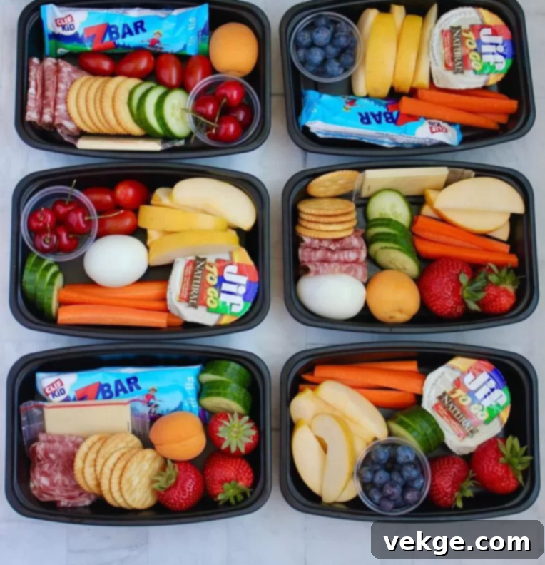 A beautifully arranged snack pack with healthy ingredients