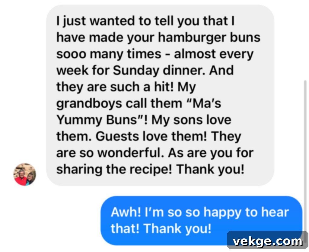 Artisan Sourdough Burger Buns 19 A happy customer's review of the sourdough burger buns.