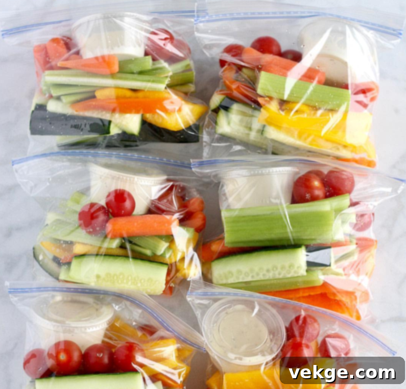 Harvest Hauls 4 A colorful array of prepped vegetable sticks and florets with a dip.