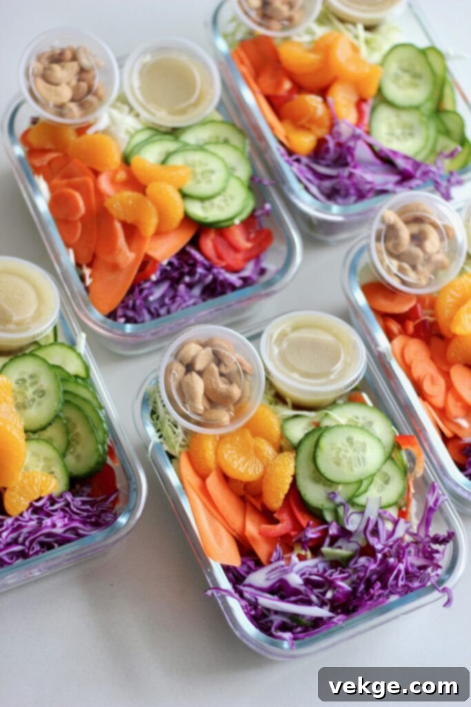 Toasted Sesame Crunch Salad 2 Crunchy Sesame Salad with fresh vegetables and dressing