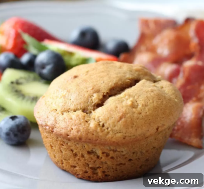 Sweet Banana Delights 6 Close-up image of a single banana muffin.