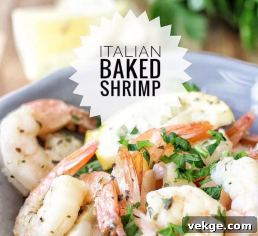 Italian Baked Shrimp in a pan.