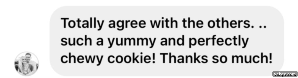 Text message from Kara about the sourdough cookies