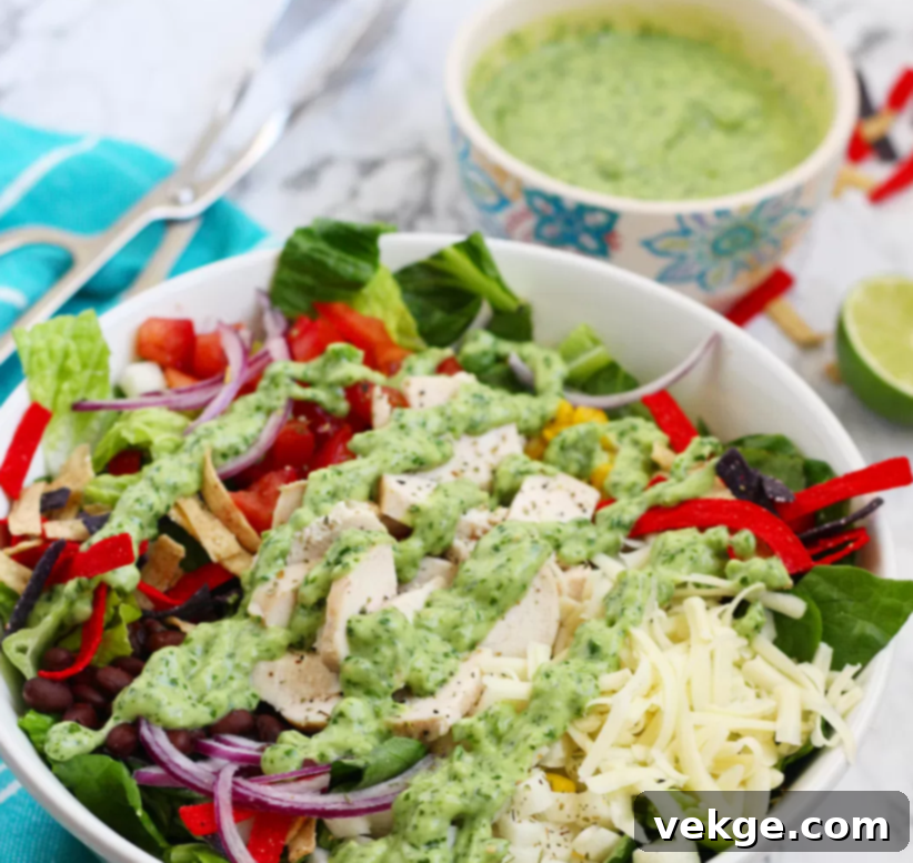 Southwest Chicken Salad with Avocado Dressing