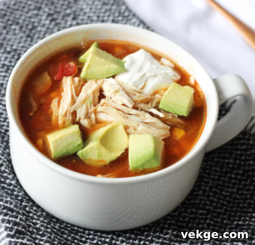 Taco Soup ready to serve