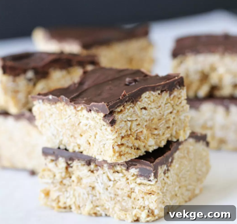 Effortless Tropical Peanut Butter Chocolate Oat Bars 4 No-Bake Chocolate Coconut Peanut Butter Oatmeal Bars