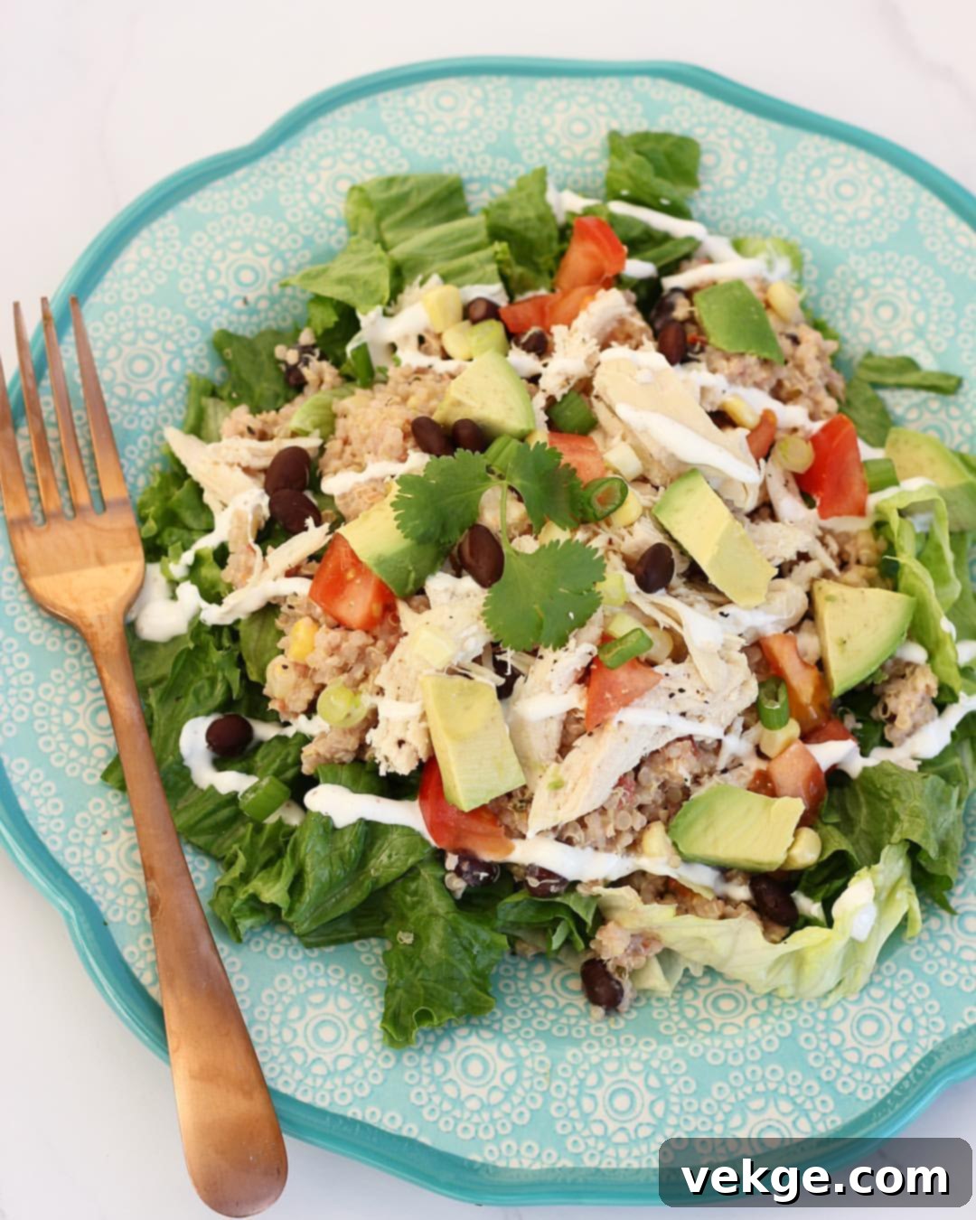 Vibrant Quinoa Freshness 3 Close-up of Simple Quinoa Salad ingredients layered in a bowl.