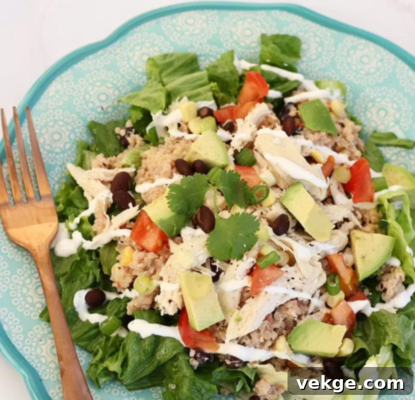 Vibrant Quinoa Freshness 4 A vibrant bowl of Simple Quinoa Salad garnished with fresh herbs.
