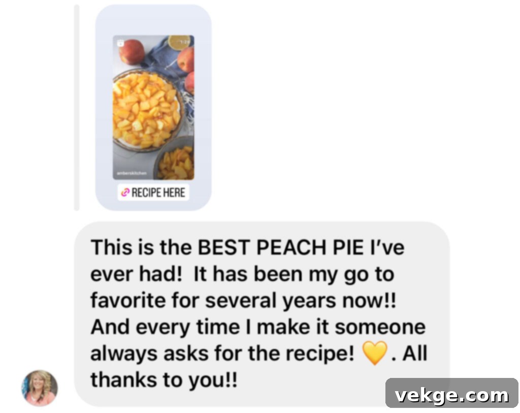 Velvet Peach Cloud Pie 2 Close-up of a slice of Heavenly Fresh Peach Cream Pie, showing layers of crust, custard, whipped cream, and fresh peaches.