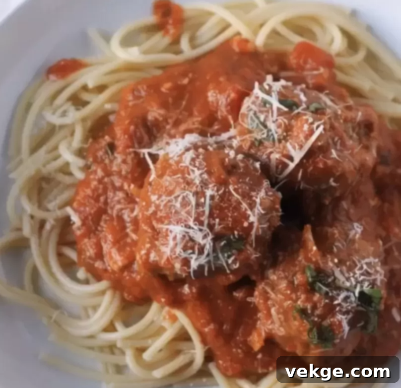 Melty Mozzarella Meatballs 3 Close-up of a Mozzarella Stuffed Meatball.