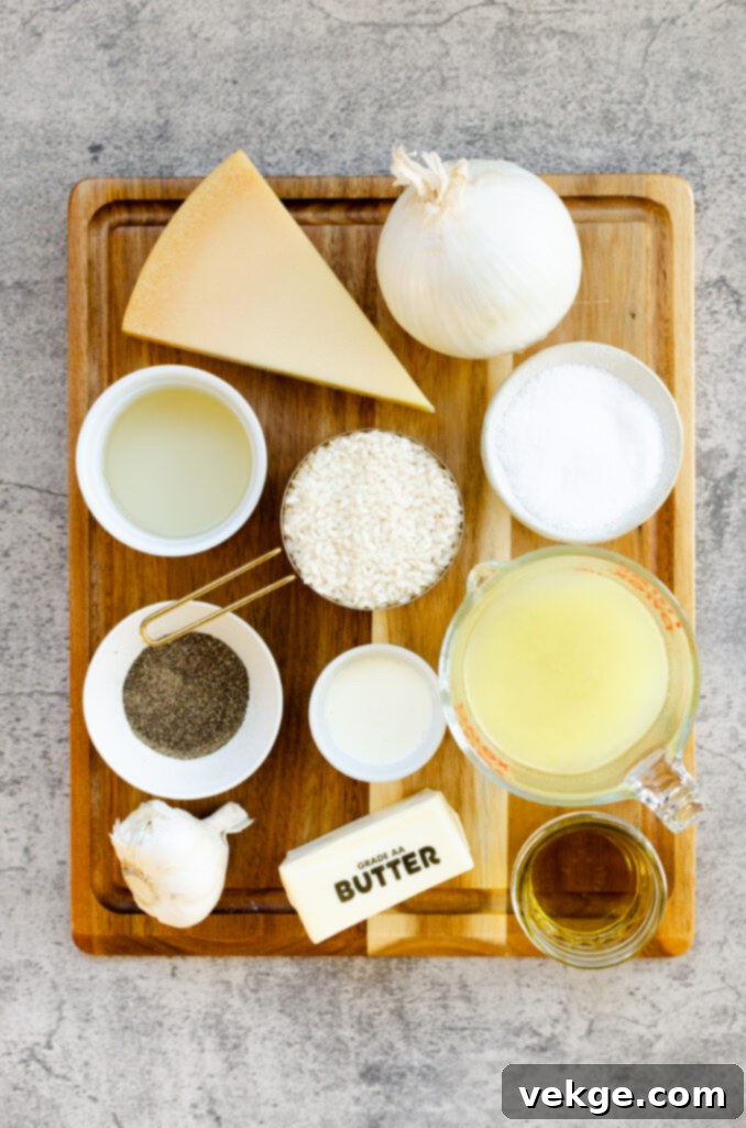 Effortless Instant Pot Risotto 3 Overhead shot of Instant Pot Risotto with a spoon, highlighting its creamy texture and rich color