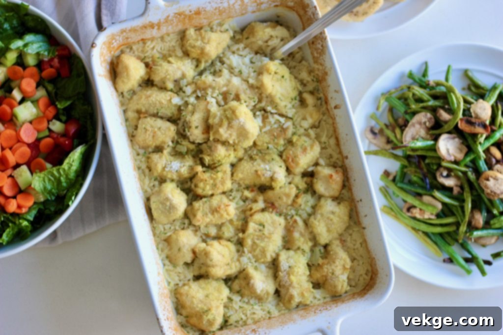 Ultimate Baked Chicken and Rice 13 Cooked chicken pieces with crispy breading