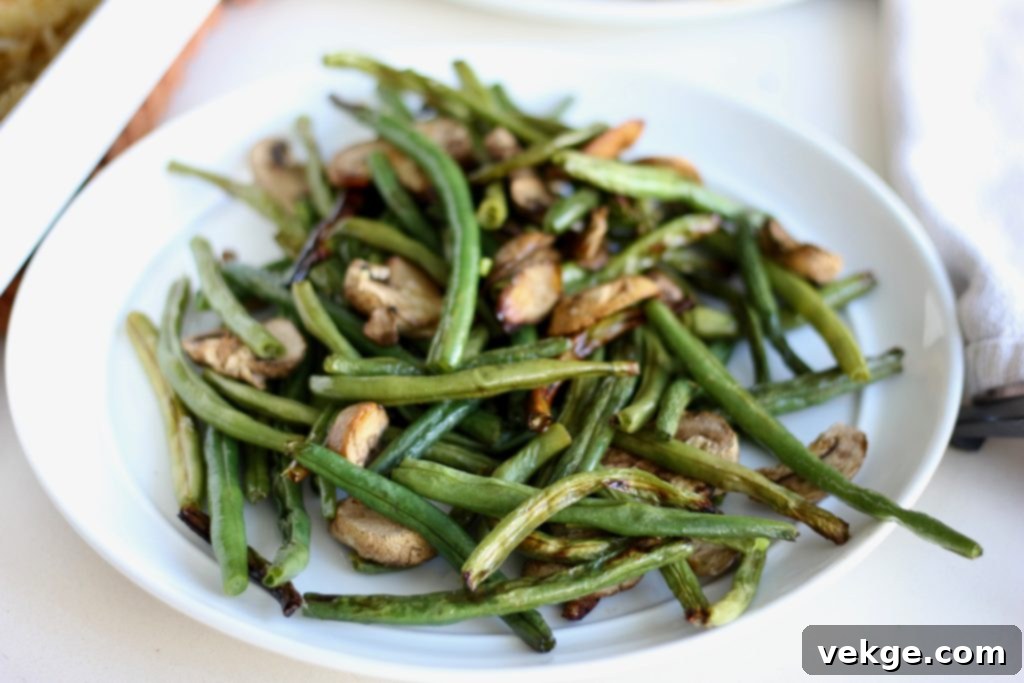 Ultimate Baked Chicken and Rice 16 Roasted Green Beans and Mushrooms