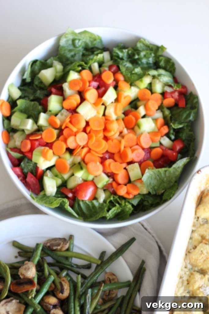 Ultimate Baked Chicken and Rice 17 Fresh Green Salad with Dressing