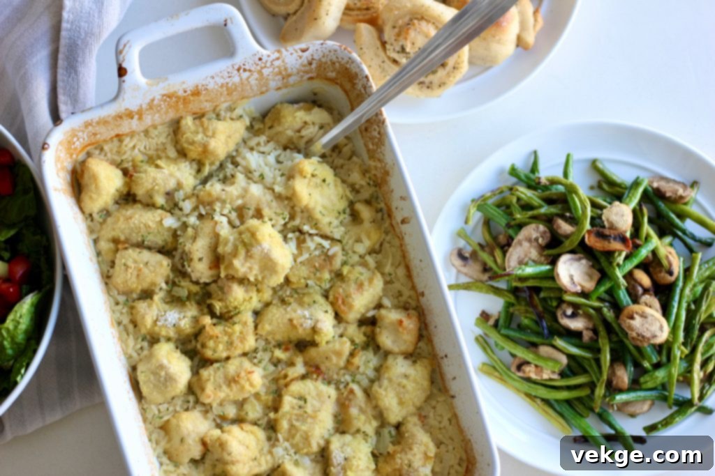 Ultimate Baked Chicken and Rice 8 Family-style presentation of the baked chicken and rice