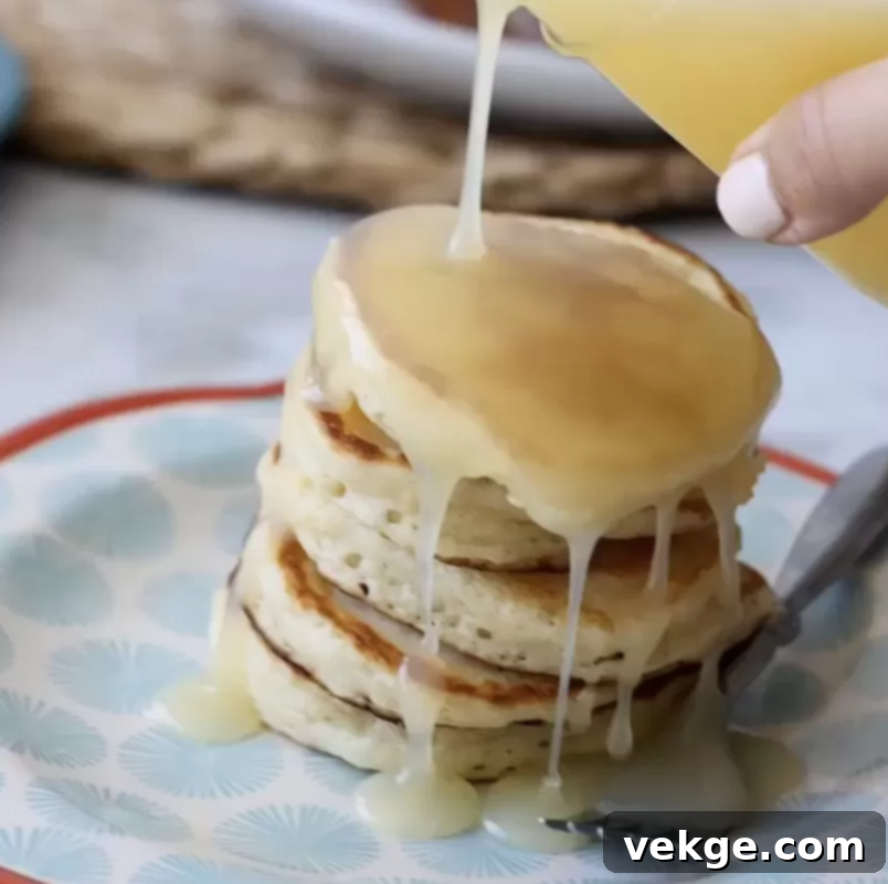 The Best Buttermilk Pancakes and Addicting Creamy Syrup