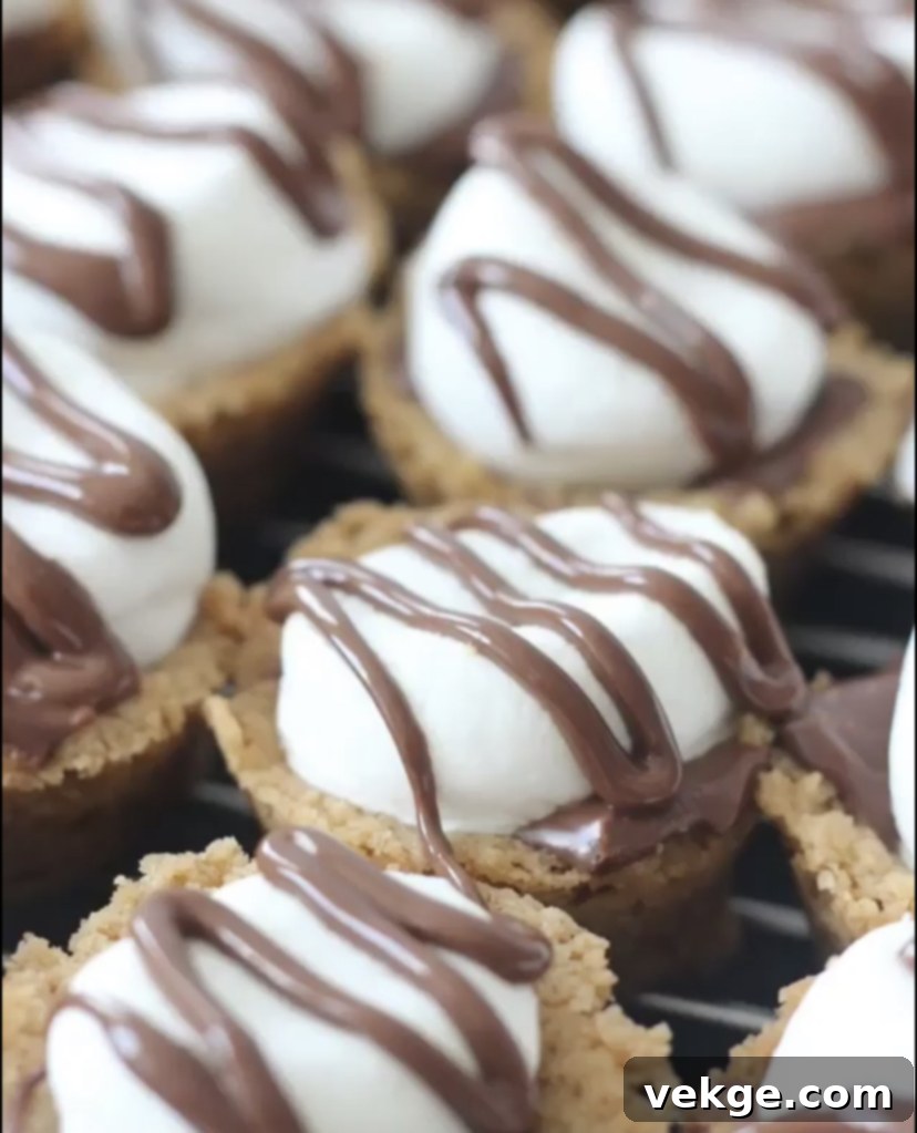 Close-up of freshly baked S'mores Cups
