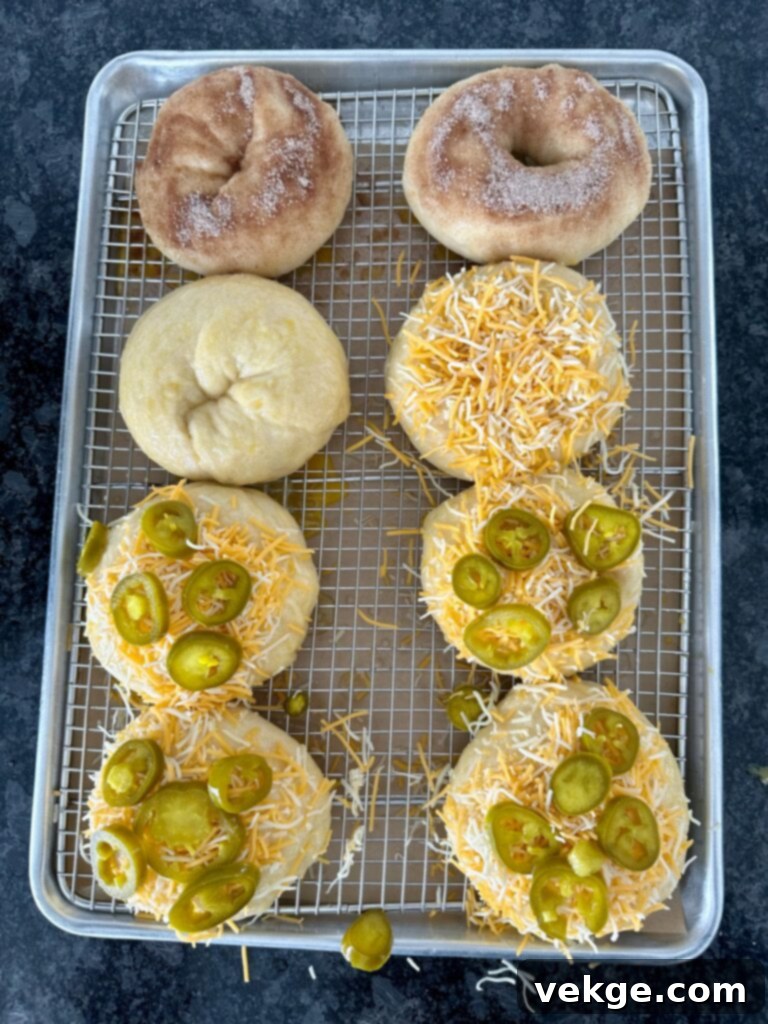 Artisan Sourdough Bagels 7 sourdough bagels topped