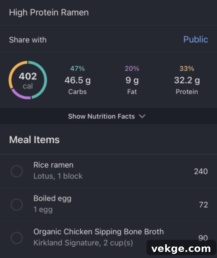 High Protein Ramen 4 A close-up of the ramen ingredients, focusing on the rice ramen nest and the Redmond organic season salt, highlighting the quality components.
