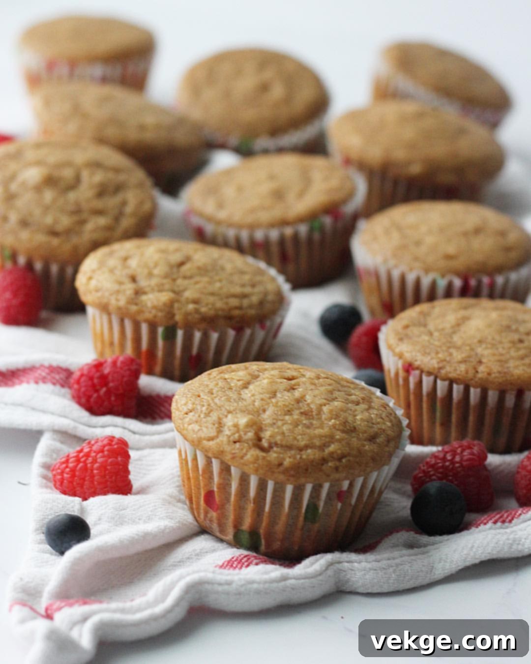 Wholesome Bran Muffins 3 Close-up of baked bran muffins showing their moist texture