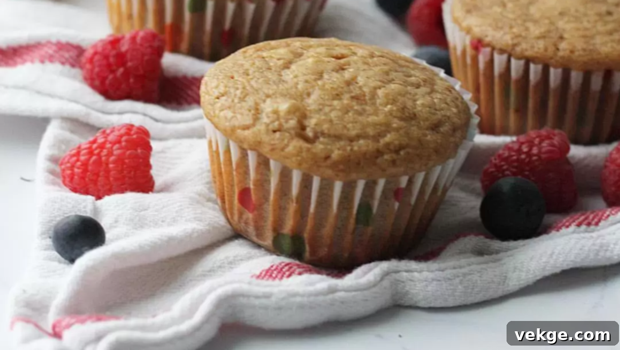 Wholesome Bran Muffins 4 A delicious homemade bran muffin on a white plate