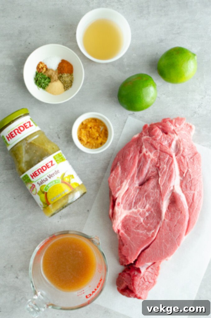 Zesty Salsa Verde Pulled Beef 2 Delicious Salsa Verde Shredded Beef in a serving dish, ready for tacos.